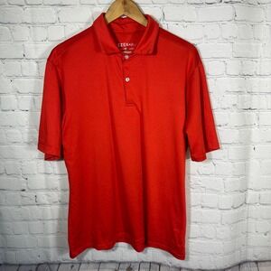 Mizzen+Main Mens Performance Polo Shirt Red Short Sleeve Golf Stretch Large